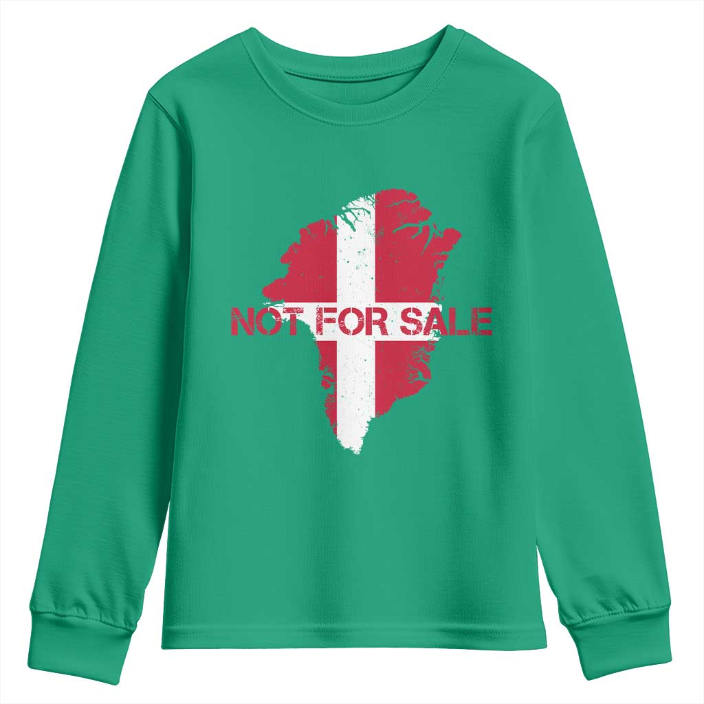 Denmark Stand With Greenland Not For Sale Youth Sweatshirt Danish Flag Unity Support Protest TS02 Irish Green Print Your Wear