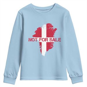 Denmark Stand With Greenland Not For Sale Youth Sweatshirt Danish Flag Unity Support Protest TS02 Light Blue Print Your Wear