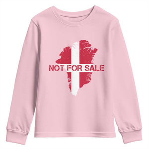 Denmark Stand With Greenland Not For Sale Youth Sweatshirt Danish Flag Unity Support Protest TS02 Light Pink Print Your Wear