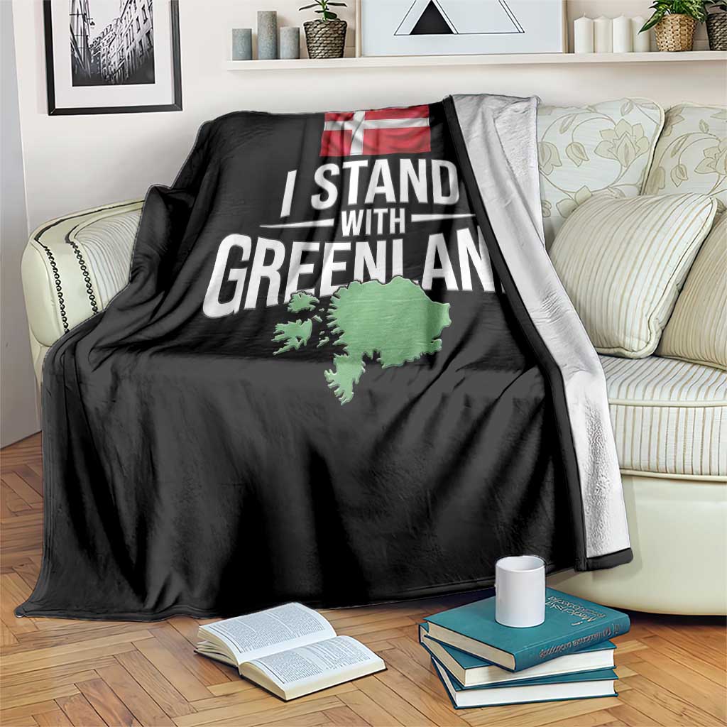 Denmark I Stand With Greenland Throw Blanket Danish Flag and Map Unity Support Protest TS02 Print Your Wear