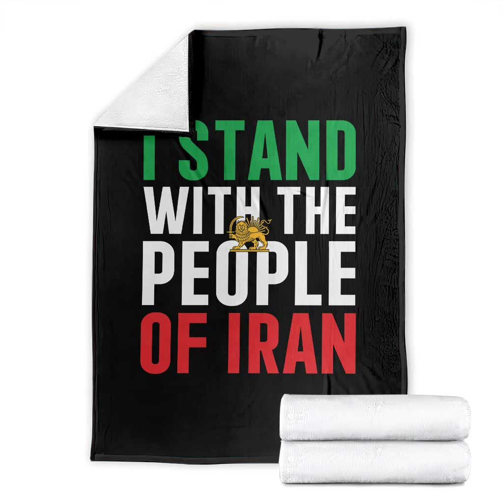 I Stand With The People of Iran Throw Blanket Iranian Revolution Freedom Supporter TS02 Black Print Your Wear