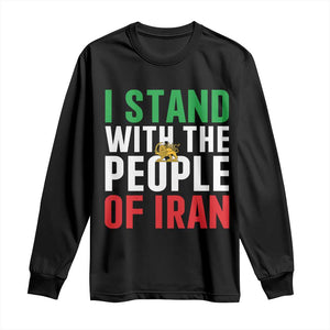 I Stand With The People of Iran Long Sleeve Shirt Iranian Revolution Freedom Supporter TS02 Black Print Your Wear
