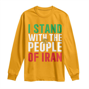 I Stand With The People of Iran Long Sleeve Shirt Iranian Revolution Freedom Supporter TS02 Gold Print Your Wear