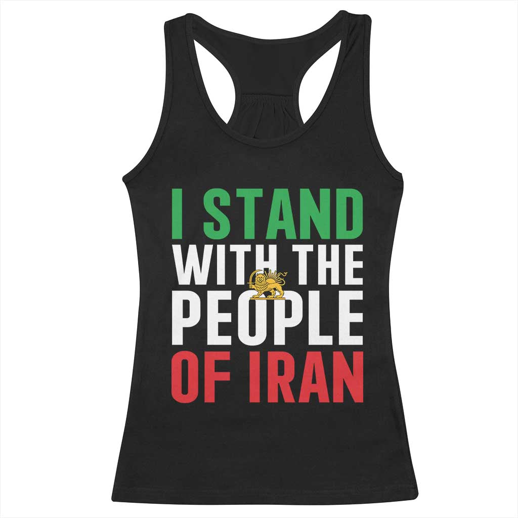 I Stand With The People of Iran Racerback Tank Top Iranian Revolution Freedom Supporter TS02 Black Print Your Wear