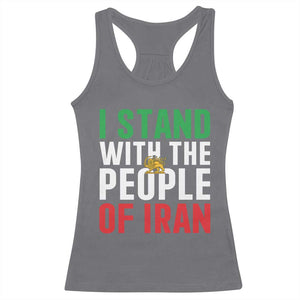 I Stand With The People of Iran Racerback Tank Top Iranian Revolution Freedom Supporter TS02 Charcoal Print Your Wear