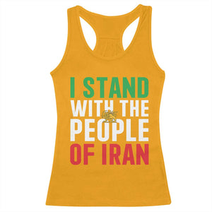I Stand With The People of Iran Racerback Tank Top Iranian Revolution Freedom Supporter TS02 Gold Print Your Wear