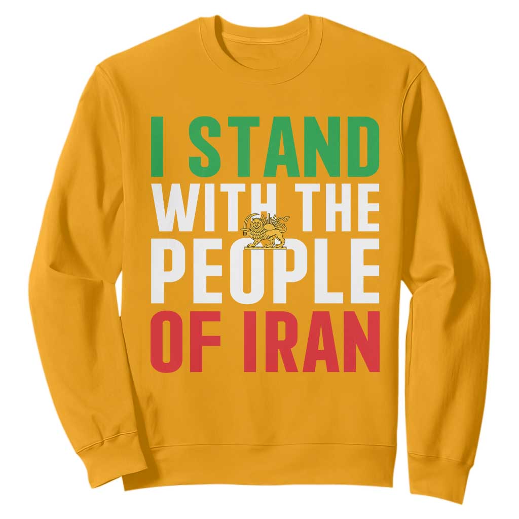 I Stand With The People of Iran Sweatshirt Iranian Revolution Freedom Supporter TS02 Gold Print Your Wear
