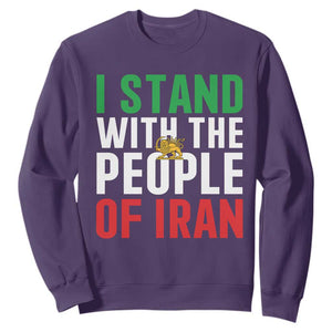 I Stand With The People of Iran Sweatshirt Iranian Revolution Freedom Supporter TS02 Purple Print Your Wear