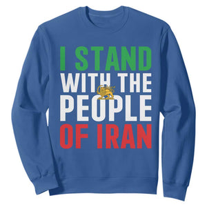 I Stand With The People of Iran Sweatshirt Iranian Revolution Freedom Supporter TS02 Royal Blue Print Your Wear