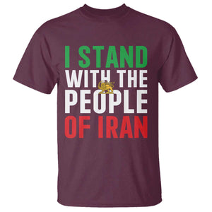 I Stand With The People of Iran T Shirt Iranian Revolution Freedom Supporter TS02 Maroon Print Your Wear
