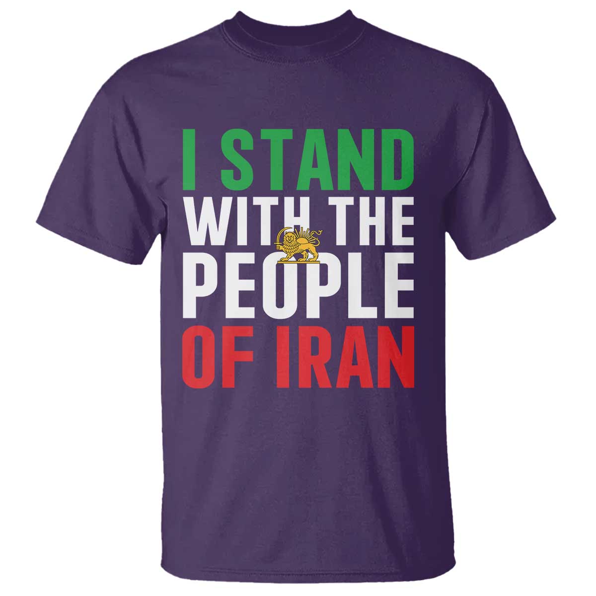 I Stand With The People of Iran T Shirt Iranian Revolution Freedom Supporter TS02 Purple Print Your Wear