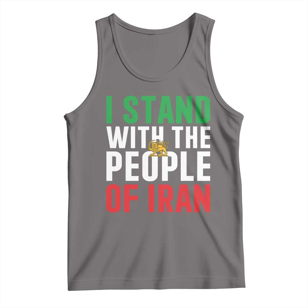 I Stand With The People of Iran Tank Top Iranian Revolution Freedom Supporter TS02 Deep Heather Print Your Wear