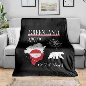 Greenland Arctic Circle Throw Blanket Map Compass and Polar Bear Adventure TS02 Print Your Wear