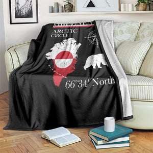 Greenland Arctic Circle Throw Blanket Map Compass and Polar Bear Adventure TS02 Print Your Wear