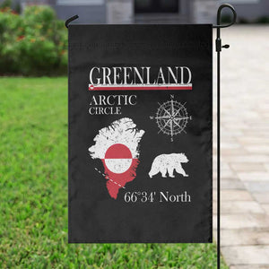 Greenland Arctic Circle Garden Flag Map Compass and Polar Bear Adventure TS02 Print Your Wear