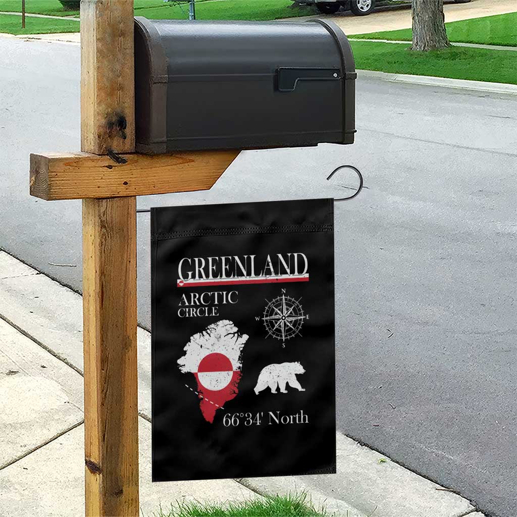 Greenland Arctic Circle Garden Flag Map Compass and Polar Bear Adventure TS02 Print Your Wear