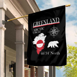 Greenland Arctic Circle Garden Flag Map Compass and Polar Bear Adventure TS02 Print Your Wear