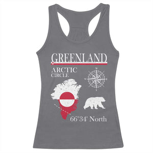 Greenland Arctic Circle Racerback Tank Top Map Compass and Polar Bear Adventure TS02 Charcoal Print Your Wear
