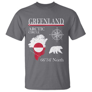 Greenland Arctic Circle T Shirt Map Compass and Polar Bear Adventure TS02 Charcoal Print Your Wear