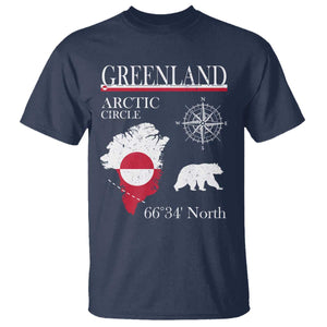 Greenland Arctic Circle T Shirt Map Compass and Polar Bear Adventure TS02 Navy Print Your Wear
