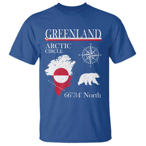 Greenland Arctic Circle T Shirt Map Compass and Polar Bear Adventure TS02 Royal Blue Print Your Wear