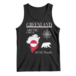 Greenland Arctic Circle Tank Top Map Compass and Polar Bear Adventure TS02 Black Print Your Wear