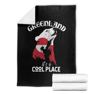 Polar Bear Greenland Flag Graphic Throw Blanket It's a Cool Place Arctic Circle TS02 Black Print Your Wear