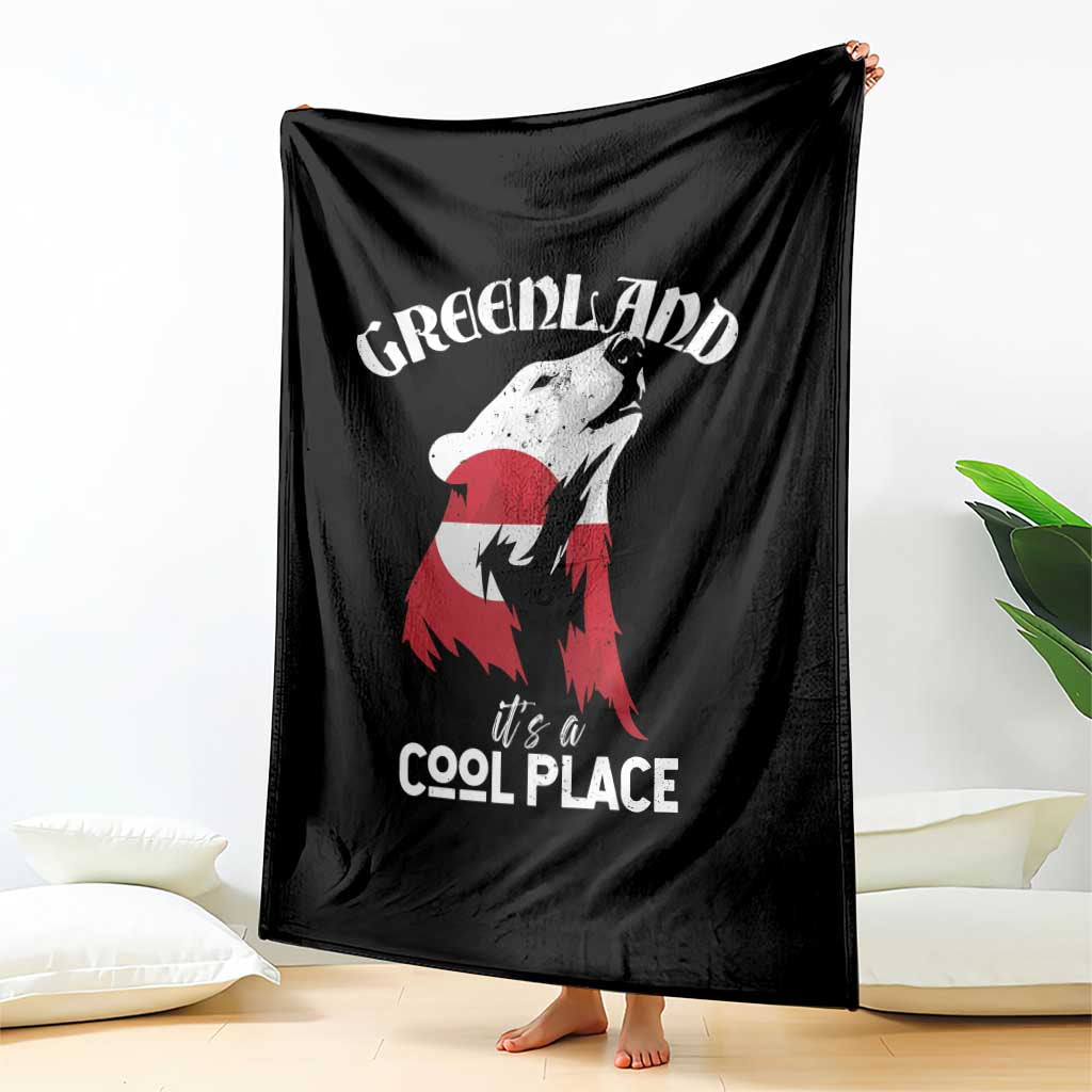 Polar Bear Greenland Flag Graphic Throw Blanket It's a Cool Place Arctic Circle TS02 Print Your Wear