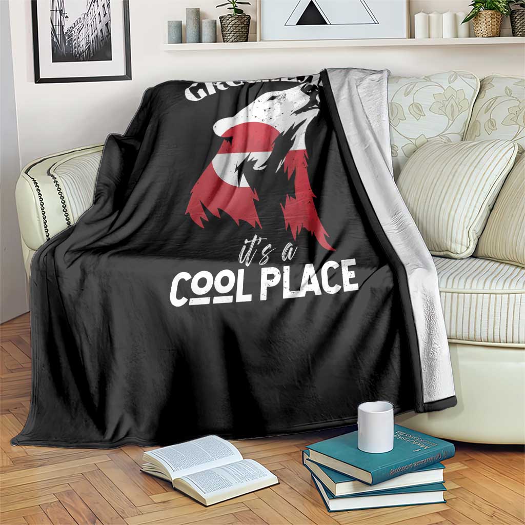 Polar Bear Greenland Flag Graphic Throw Blanket It's a Cool Place Arctic Circle TS02 Print Your Wear