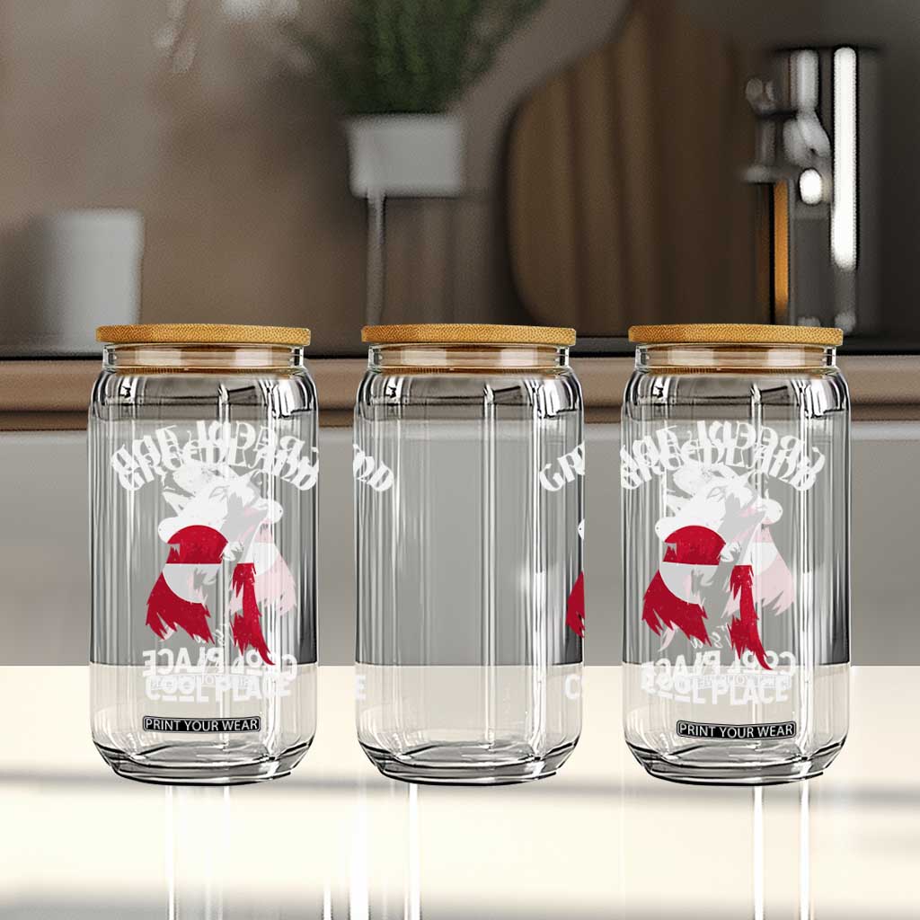 Polar Bear Greenland Flag Graphic Glass Can It's a Cool Place Arctic Circle TS02 Print Your Wear