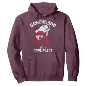 Polar Bear Greenland Flag Graphic Hoodie It's a Cool Place Arctic Circle TS02 Maroon Print Your Wear