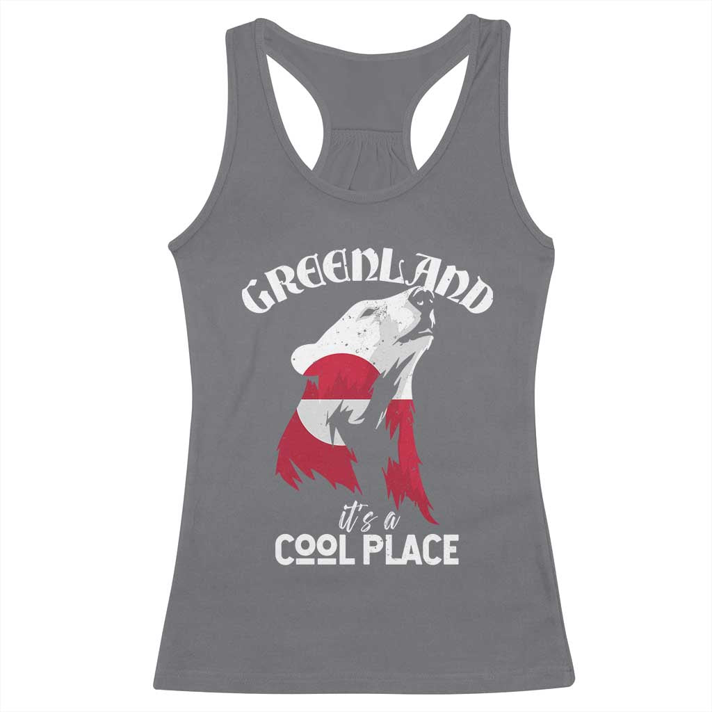 Polar Bear Greenland Flag Graphic Racerback Tank Top It's a Cool Place Arctic Circle TS02 Charcoal Print Your Wear