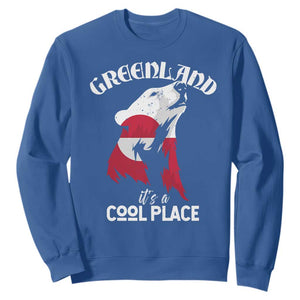 Polar Bear Greenland Flag Graphic Sweatshirt It's a Cool Place Arctic Circle TS02 Royal Blue Print Your Wear