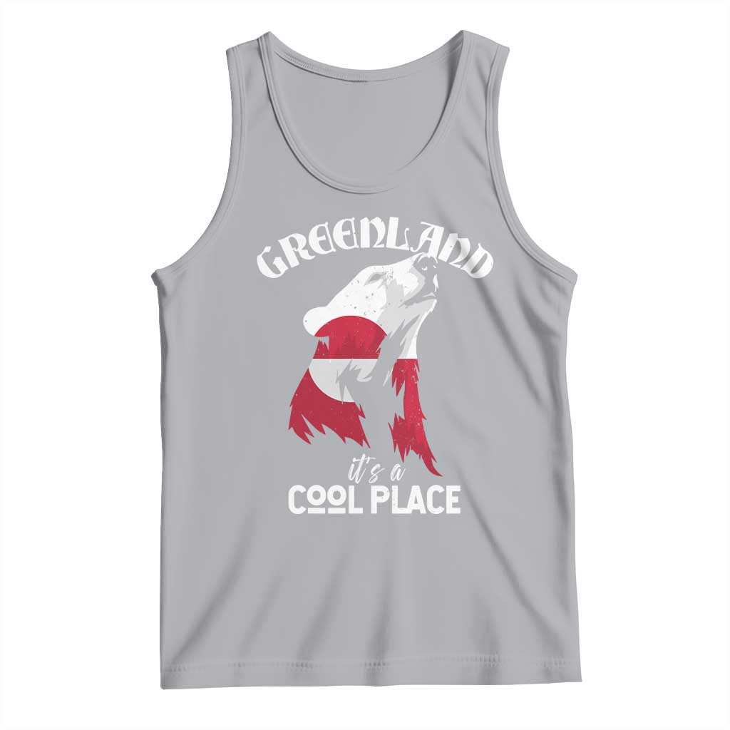 Polar Bear Greenland Flag Graphic Tank Top It's a Cool Place Arctic Circle TS02 Athletic Heather Print Your Wear