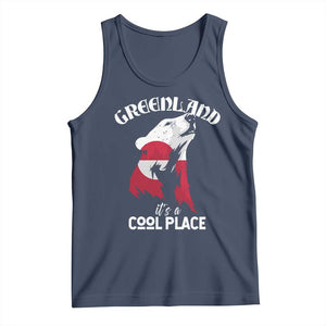 Polar Bear Greenland Flag Graphic Tank Top It's a Cool Place Arctic Circle TS02 Navy Print Your Wear