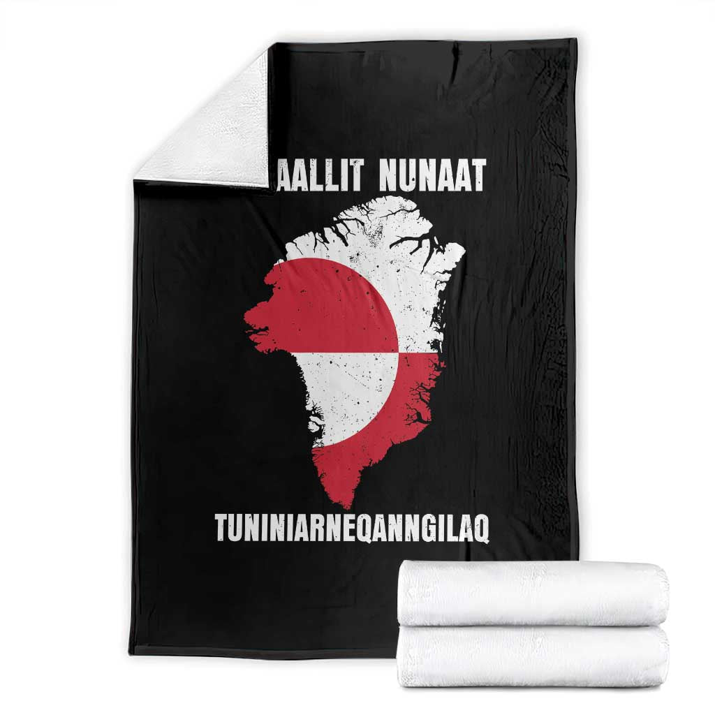 Kalaallit Nunaat Tuniniagaanngilaq Greenlandic Throw Blanket Greenland Is Not For Sale Patriotic Grunge Flag TS02 Black Print Your Wear