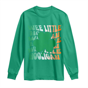 Funny St Patricks Day Long Sleeve Shirt Wee Little Hooligan Funny Leprechaun Kids Boys Girls TS02 Irish Green Print Your Wear