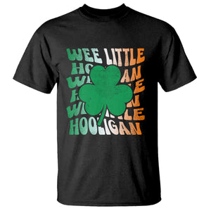 Funny St. Patricks Day T Shirt Wee Little Hooligan Funny Leprechaun Kids Boys Girls TS02 Black Printyourwear