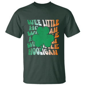 Funny St. Patricks Day T Shirt Wee Little Hooligan Funny Leprechaun Kids Boys Girls TS02 Dark Forest Green Printyourwear