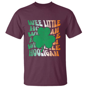 Funny St. Patricks Day T Shirt Wee Little Hooligan Funny Leprechaun Kids Boys Girls TS02 Maroon Printyourwear