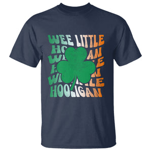 Funny St. Patricks Day T Shirt Wee Little Hooligan Funny Leprechaun Kids Boys Girls TS02 Navy Printyourwear