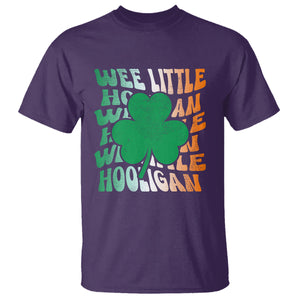 Funny St. Patricks Day T Shirt Wee Little Hooligan Funny Leprechaun Kids Boys Girls TS02 Purple Printyourwear