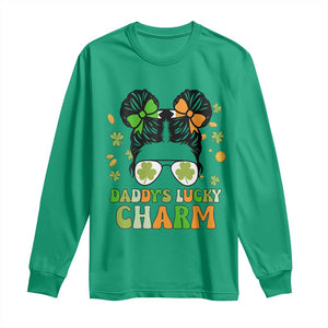 Funny St Patricks Day Kid Long Sleeve Shirt Mommy's Lucky Charm Cute Little Bun Girls TS02 Irish Green Print Your Wear