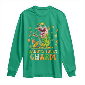 Funny St Patricks Day Kid Long Sleeve Shirt Mommy's Lucky Charm Cute Dinosaur Boys Kids TS02 Irish Green Print Your Wear