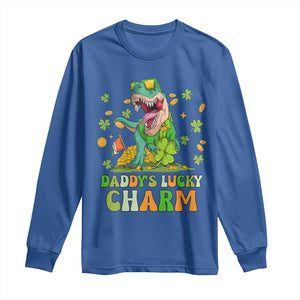 Funny St Patricks Day Kid Long Sleeve Shirt Mommy's Lucky Charm Cute Dinosaur Boys Kids TS02 Royal Blue Print Your Wear