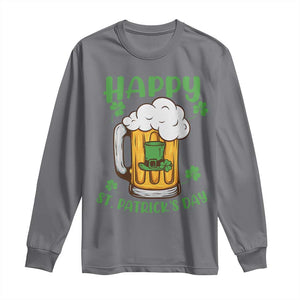 Funny St Patricks Day Drinking Long Sleeve Shirt Happy Paddy's Patty's Day Beer Lover TS02 Charcoal Print Your Wear