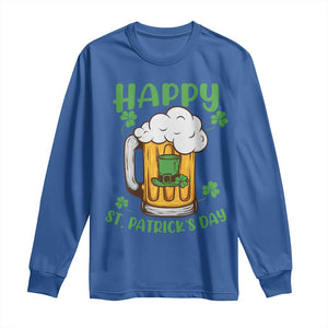 Funny St Patricks Day Drinking Long Sleeve Shirt Happy Paddy's Patty's Day Beer Lover TS02 Royal Blue Print Your Wear