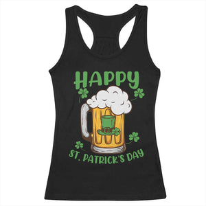 Funny St Patricks Day Drinking Racerback Tank Top Happy Paddy's Patty's Day Beer Lover TS02 Black Print Your Wear