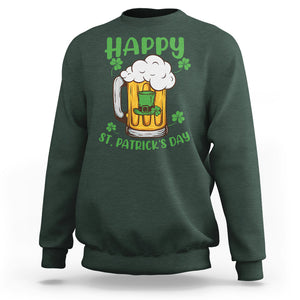 Funny St. Patricks Day Drinking Sweatshirt Happy Paddy's Patty's Day Beer Lover TS02 Dark Forest Green Printyourwear