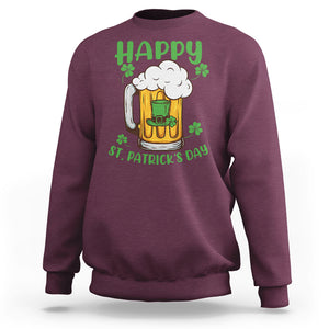 Funny St. Patricks Day Drinking Sweatshirt Happy Paddy's Patty's Day Beer Lover TS02 Maroon Printyourwear